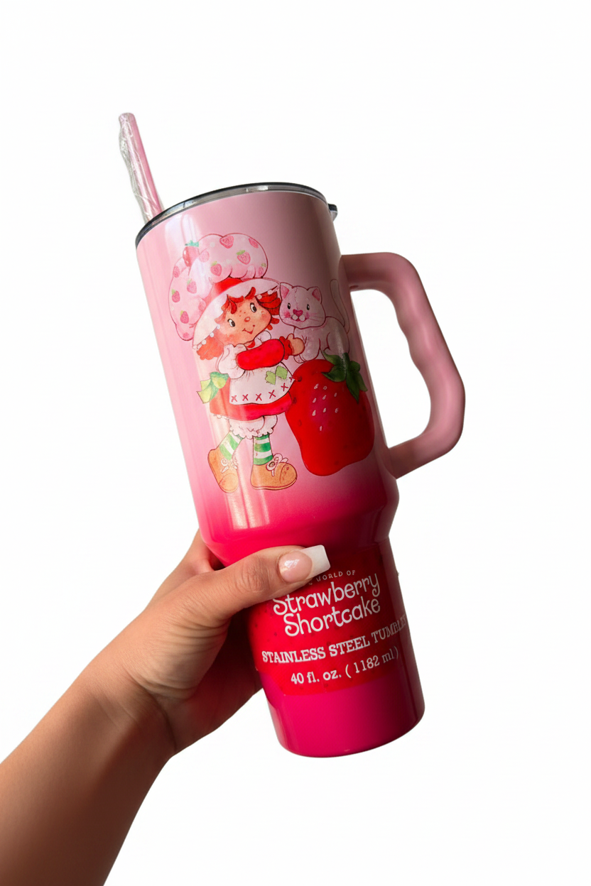 Termo Vaso Acero Inoxidable Rosita Fresita Strawberry Shortcake 40oz Con Asa