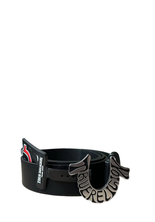 Cinturón True Religion Original Modelo Shoup Logo Buckle Piel Hombre.