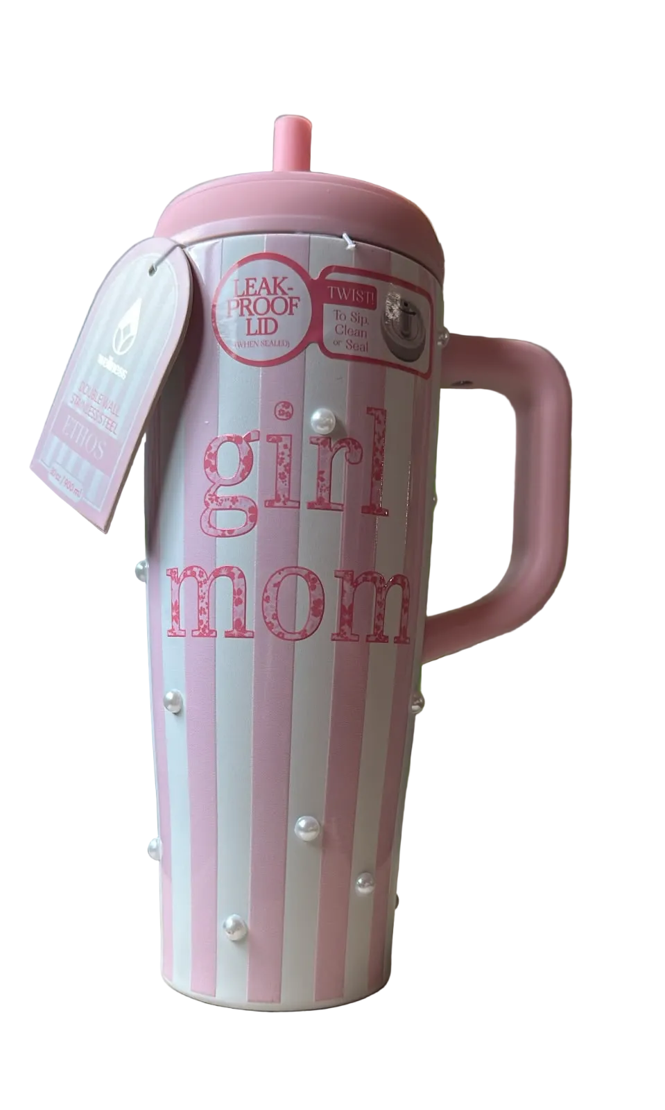 Termo Wellness Ethos Girl Mom Con Perlas 30oz Acero Inoxidable