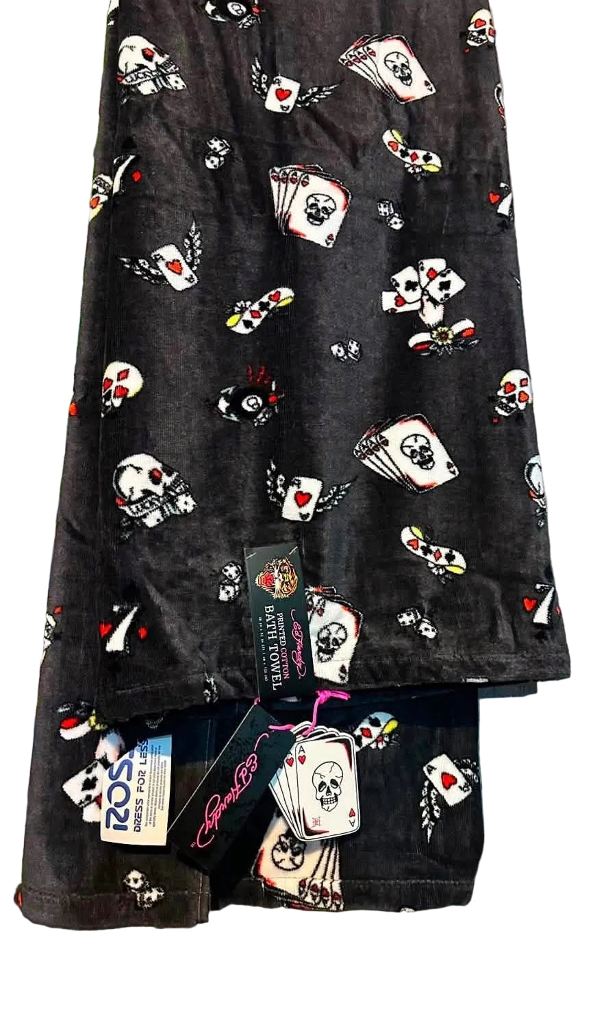 Toalla de Baño Ed Hardy Negro Calaveras.