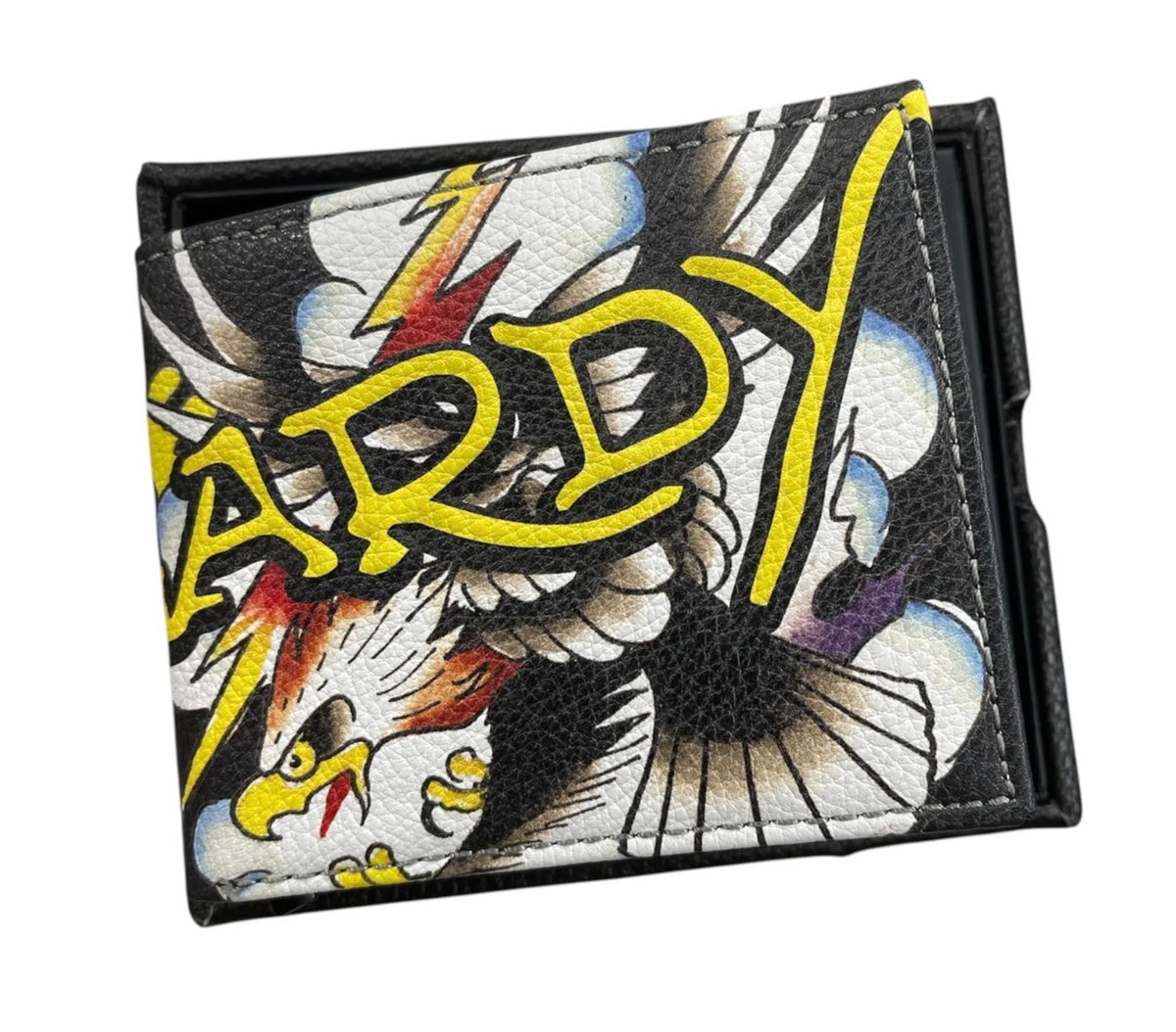 Cartera Billetera Ed Hardy Original Tipo Bifold Diseño Águila (sin Valet).