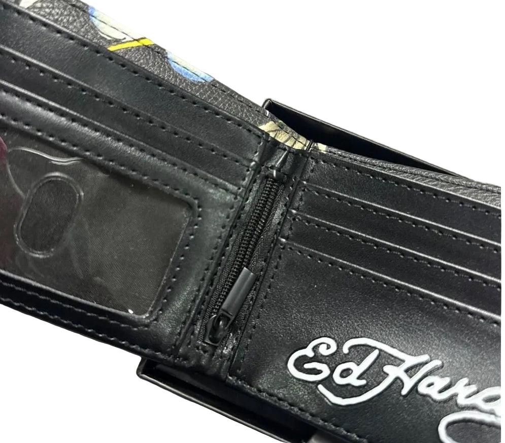 Cartera Billetera Ed Hardy Original Tipo Bifold Diseño Águila (sin Valet).