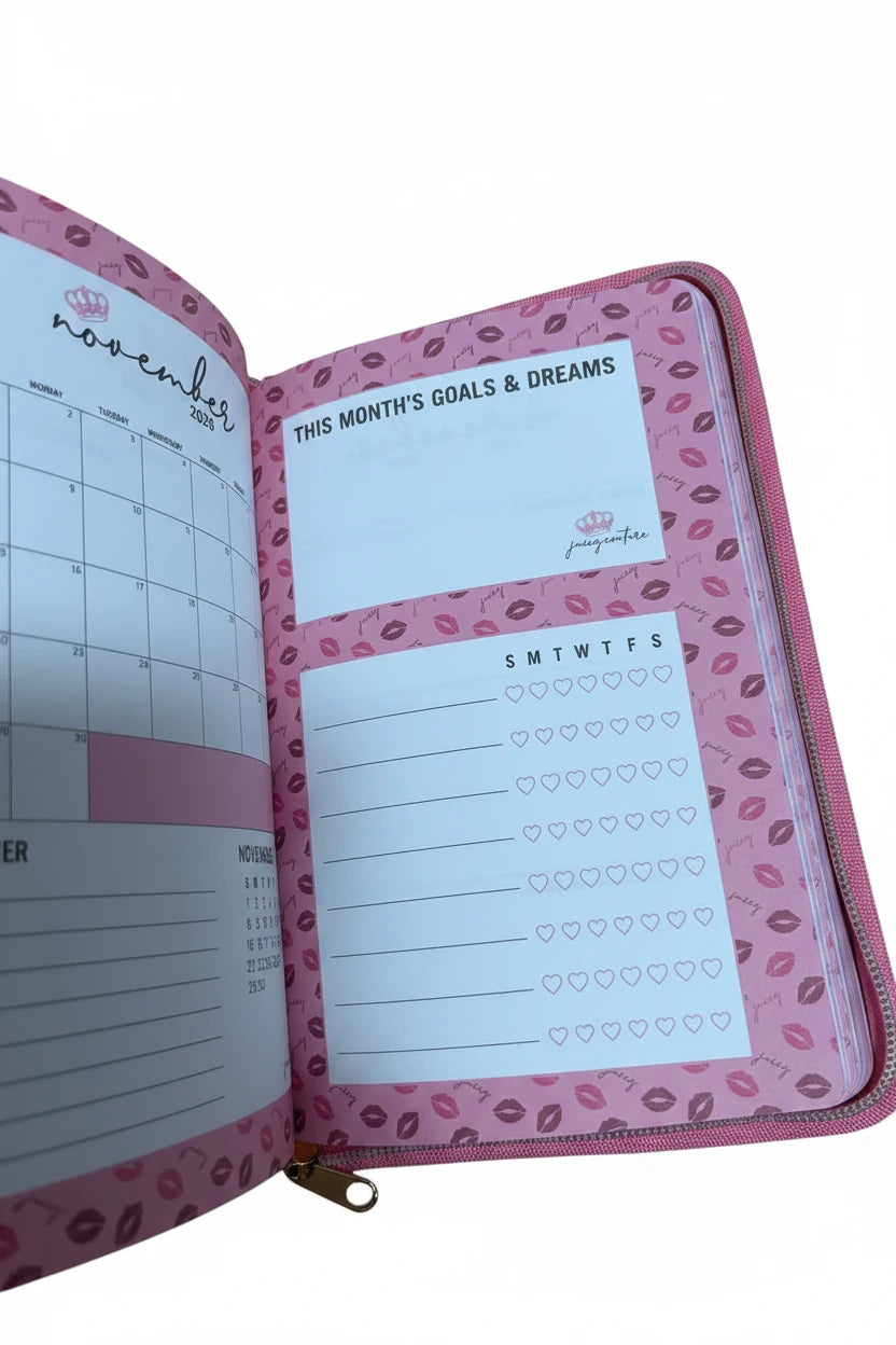 Agenda Planificador 18 Meses Juicy Couture 2026-2027 + Pluma Diamante