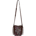 Bolsa Mini Crossbody Ed Hardy Original – Café Suede Con Pedrería.