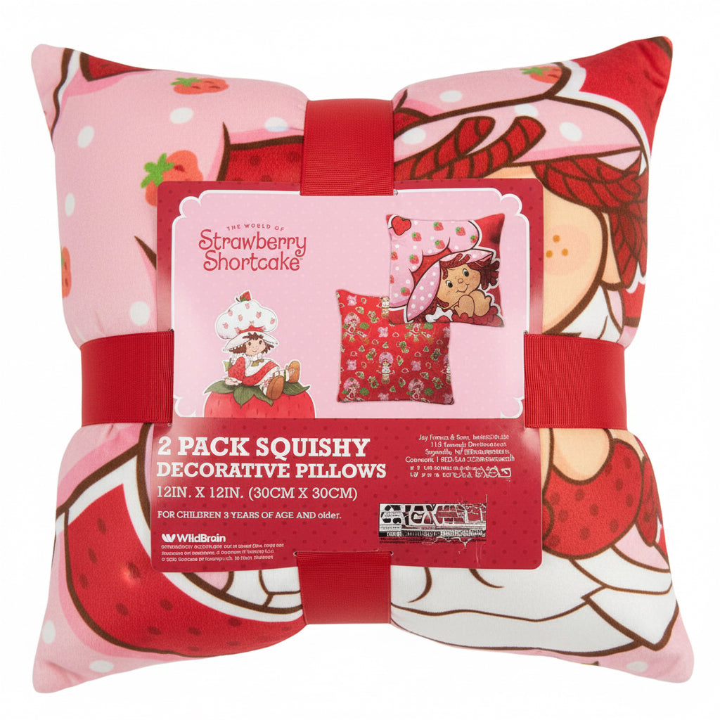 Set Exclusivo de 2 Cojines Decorativos de Strawberry Shortcake (Rosita Fresita).
