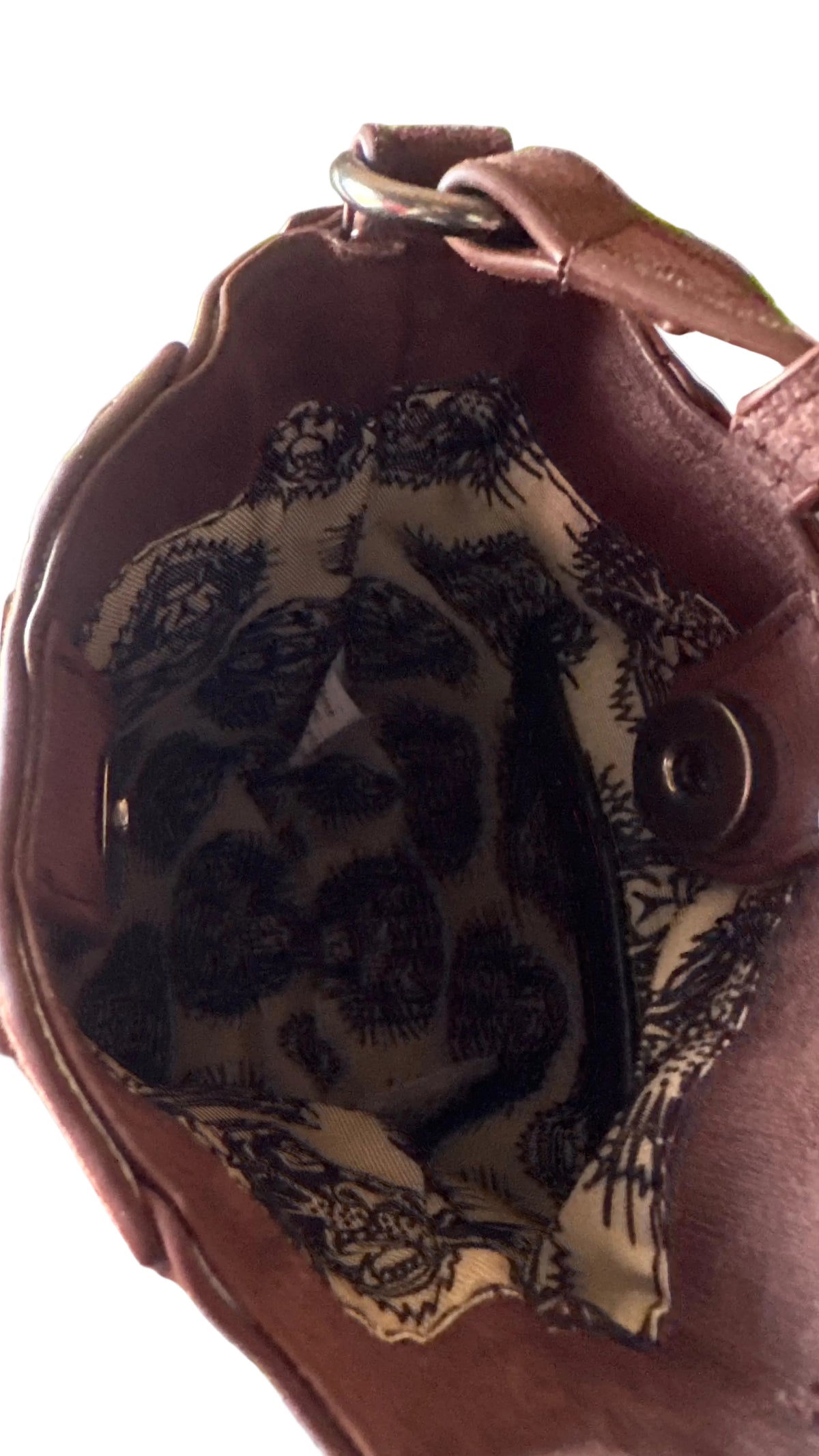 Bolsa Mini Crossbody Ed Hardy Original – Café Suede Con Pedrería.