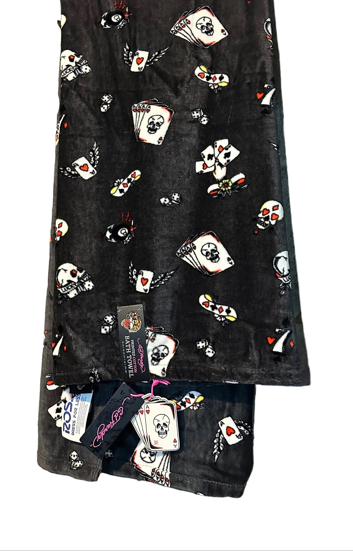 Toalla de Baño Ed Hardy Negro Calaveras.