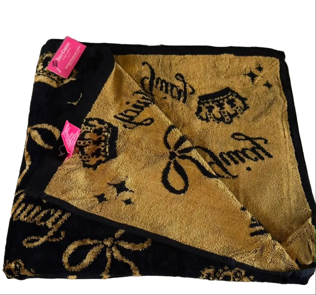 Toalla de Baño Juicy Couture Original - Negra- Dorado.